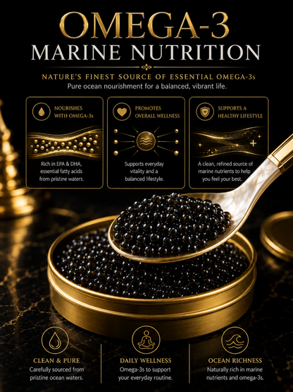 ✨Black Gold Premium Sturgeon Caviar Plump Pearls🥄 Ocean‑Sourced Nutrition for Your Body-JT3
