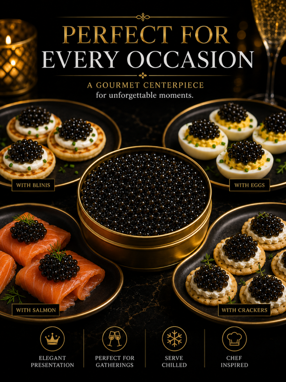 ✨Black Gold Premium Sturgeon Caviar Plump Pearls🥄 Ocean‑Sourced Nutrition for Your Body-JT3