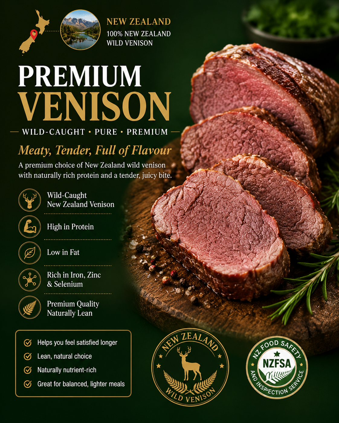 New Zealand Premium Venison 🦌High Protein Wild Venison-JT9