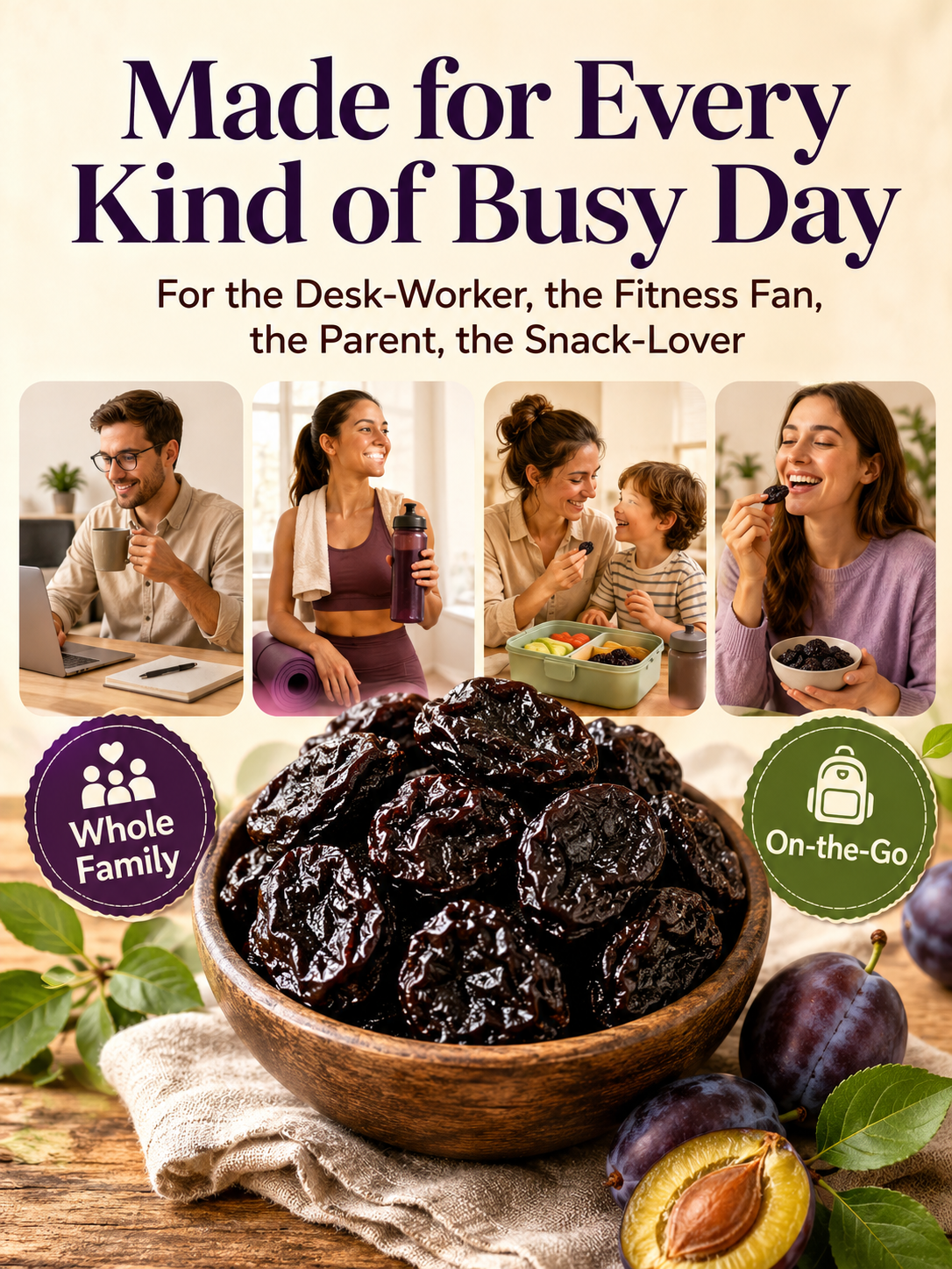 Premium Imported French Prunes, Sun‑Dried Gourmet Dried Fruit, No Added Sugar & Preservatives, Healthy Daily Snack-JT9