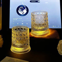 🔥Gemstone pattern cup + rotating base + glowing coaster + foam box - 1 set