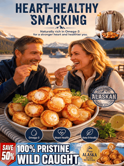 🐚 Wild-Caught Alaskan Scallops – Tender, Juicy & Ready to Eat ✨-JT2